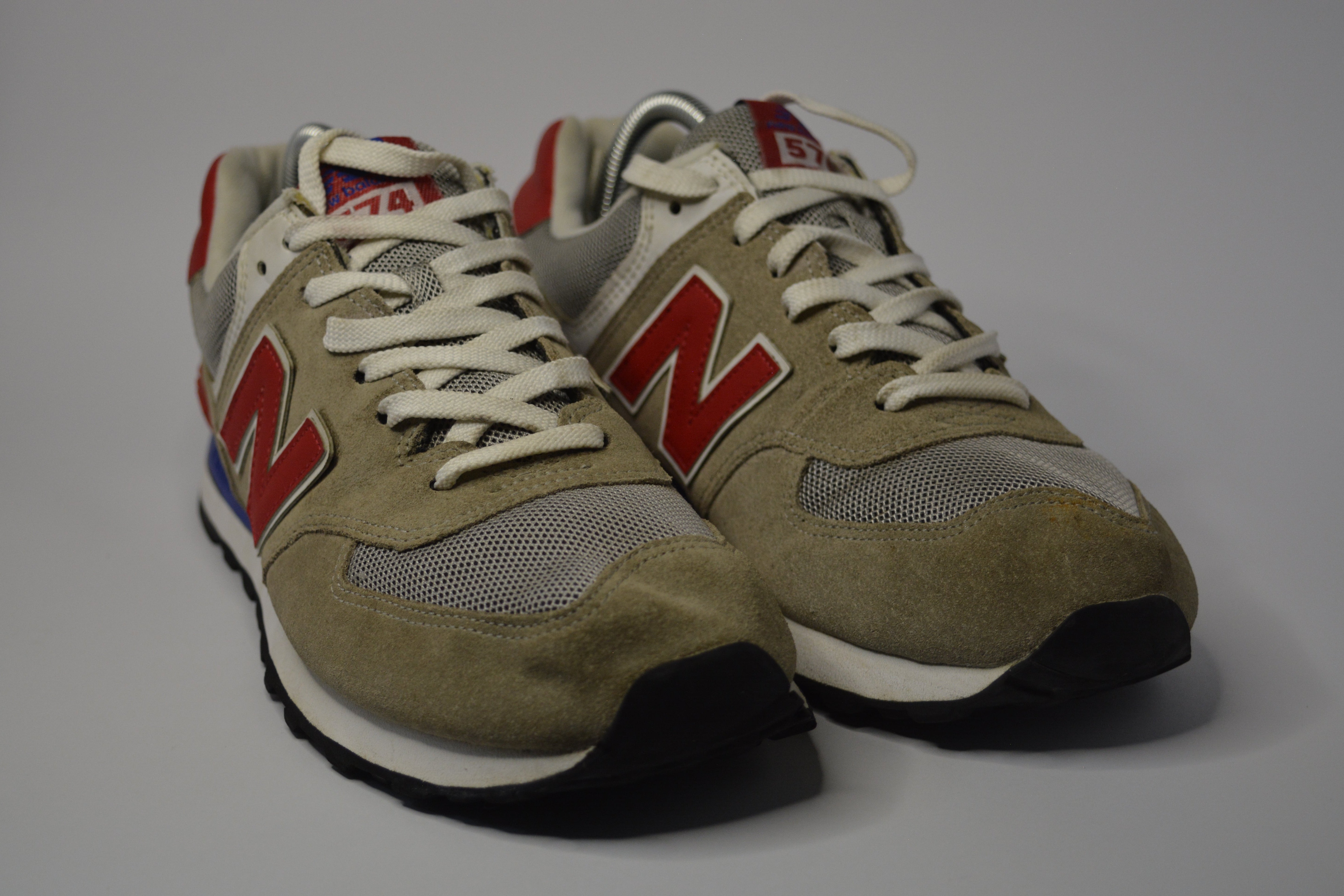 New Balance 574 Light Sand Red Shoes